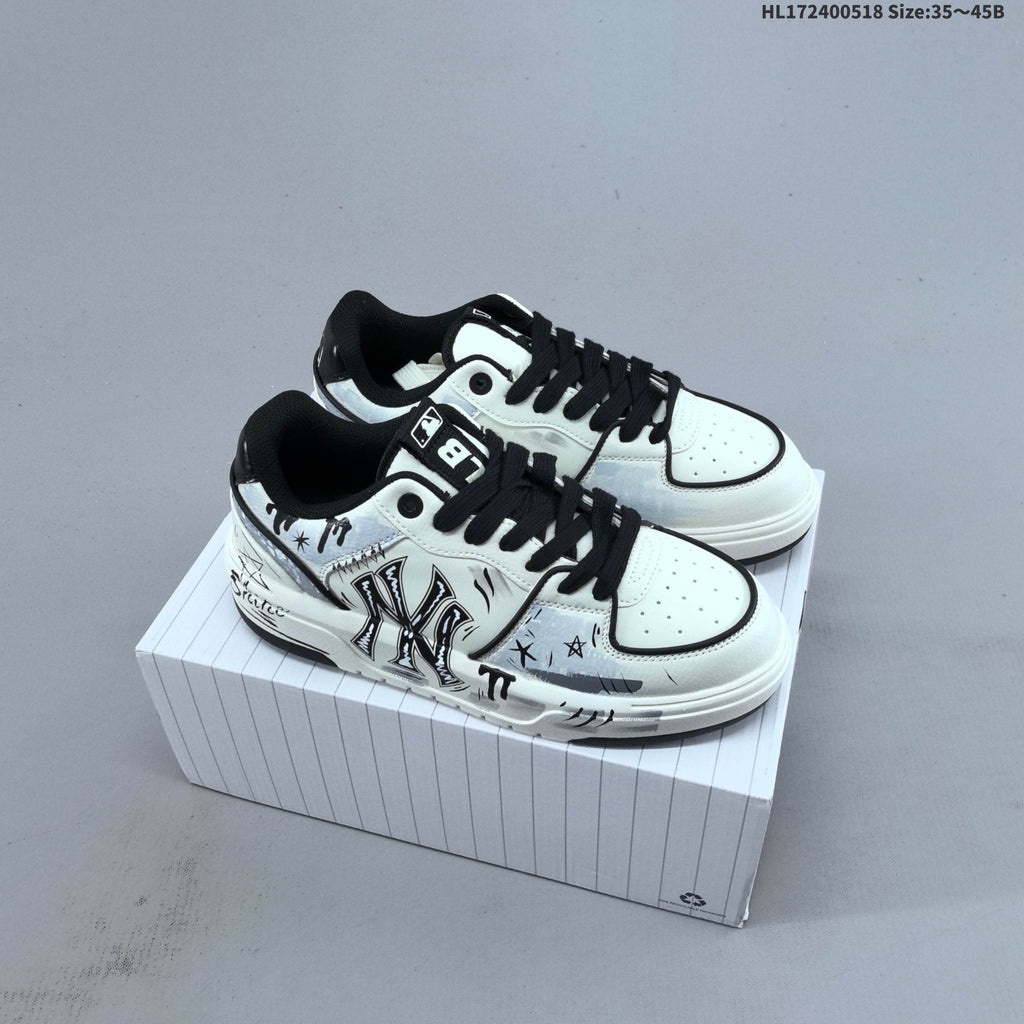 MLB Chunky Liner Low-Top Sneakers, White and Pink