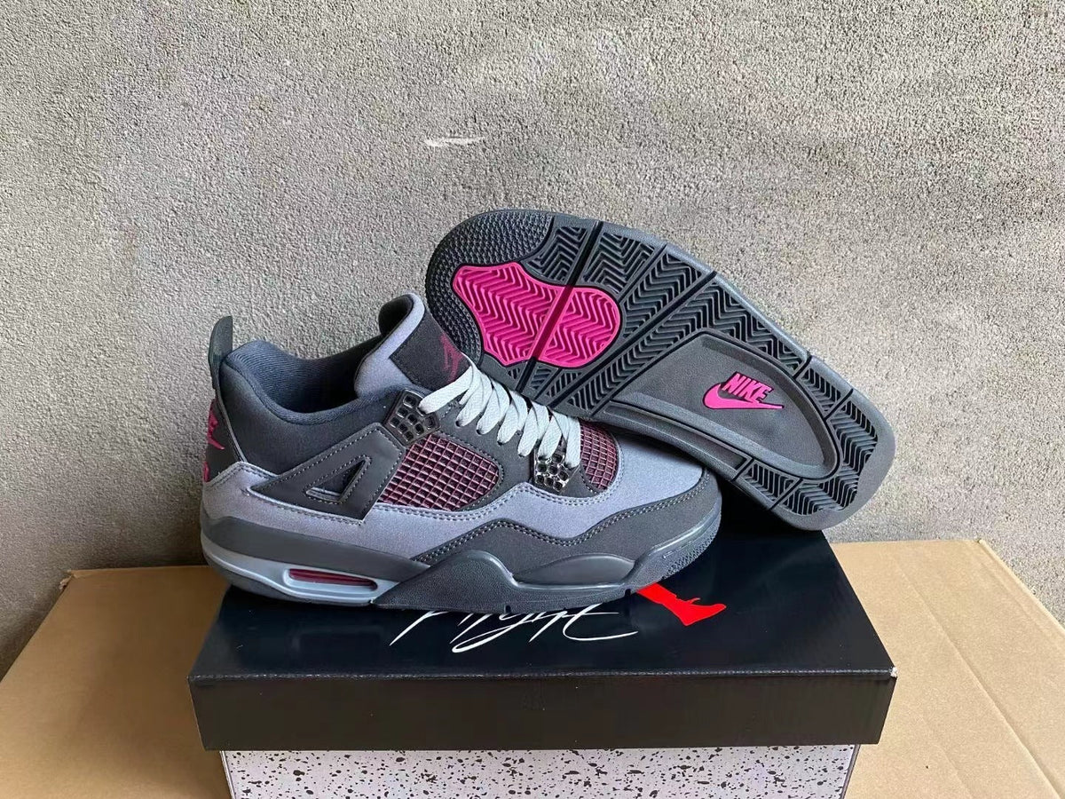 Air Jordan 4 Gray and Pink Sneakers