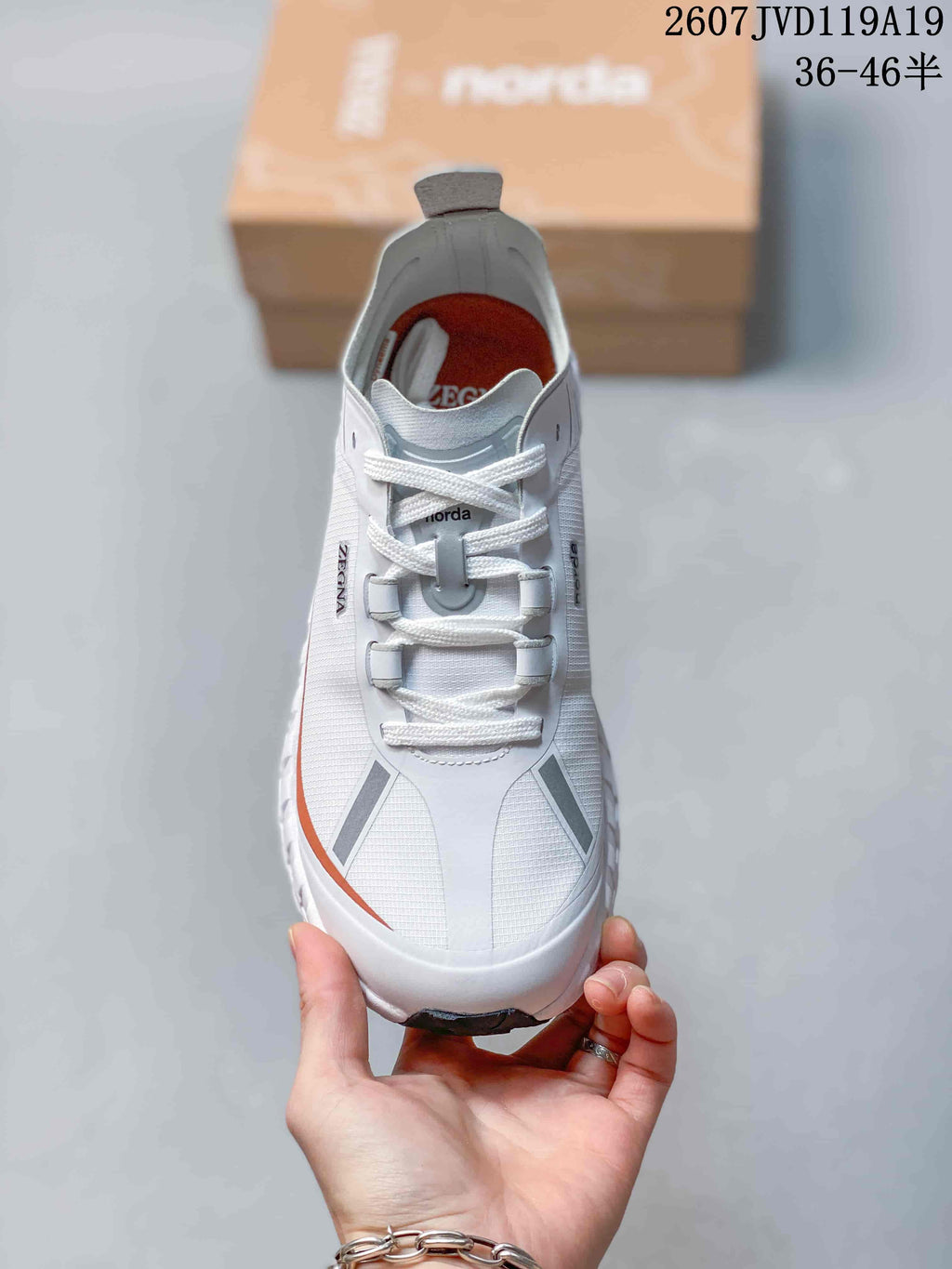 NORDA 711790UOI Outdoor Hiking Sneakers White Orange