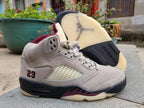 Jordan 5 Retro Sneakers Grey and Burgundy