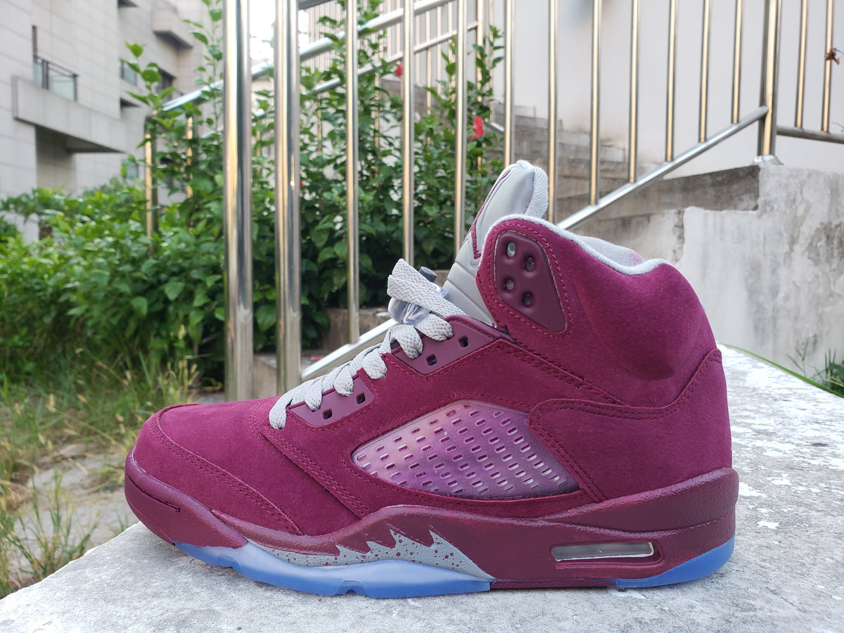 Air Jordan 5 Burgundy High-Top Sneakers