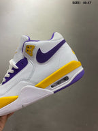 Nike Air Flight 89 High-Top Sneakers White Purple Yellow