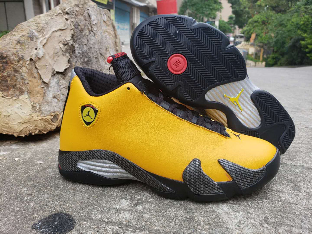 Air Jordan 14 Retro Yellow and Black Men's Sneakers