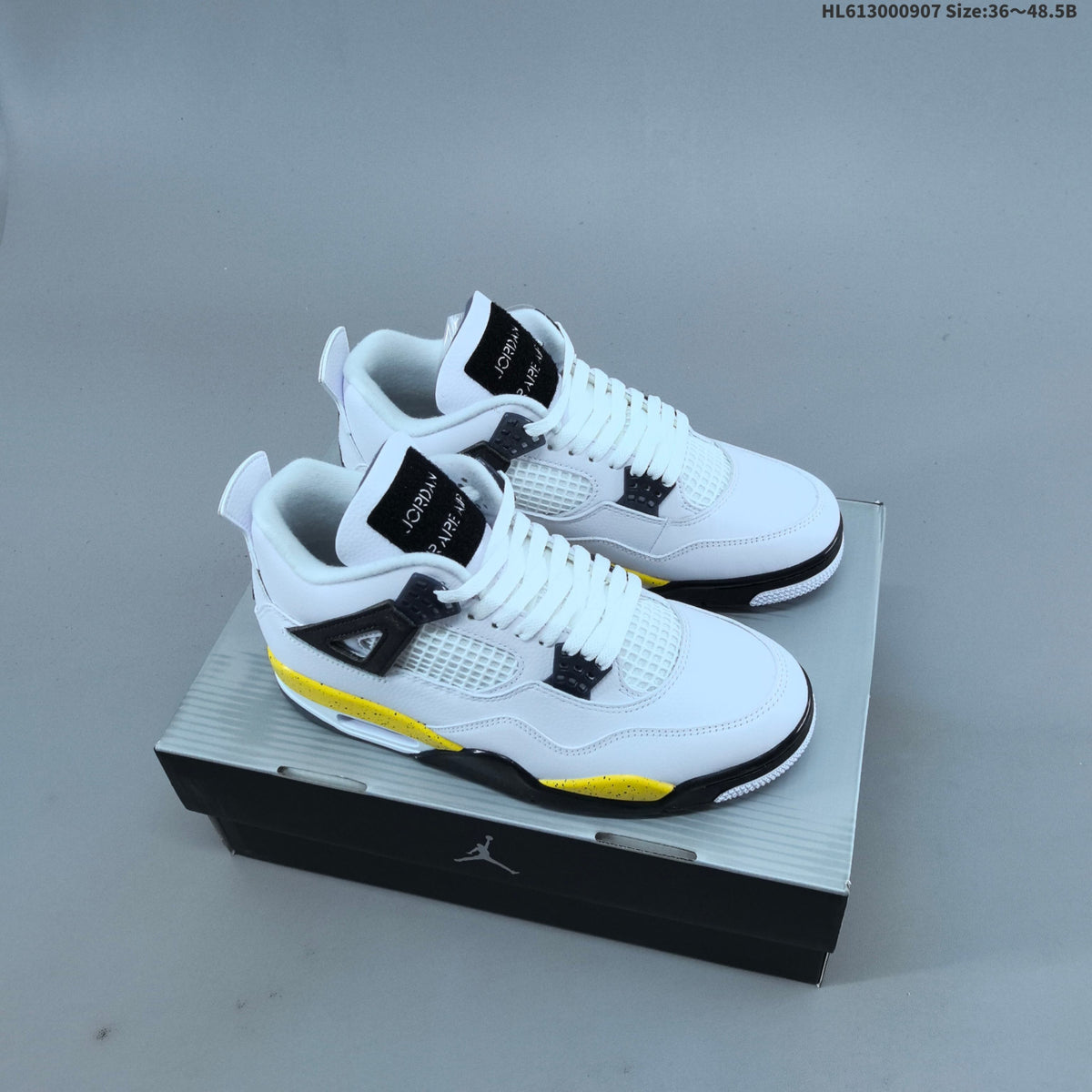 Jordan Air Jordan 4 Retro White Yellow Black Sneakers