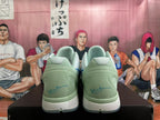 Nike Basketball Shoes in White, Blue and Sage Green