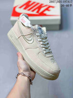 Stussy x Nike Air Force 1 '07 Cream Woven Sneakers