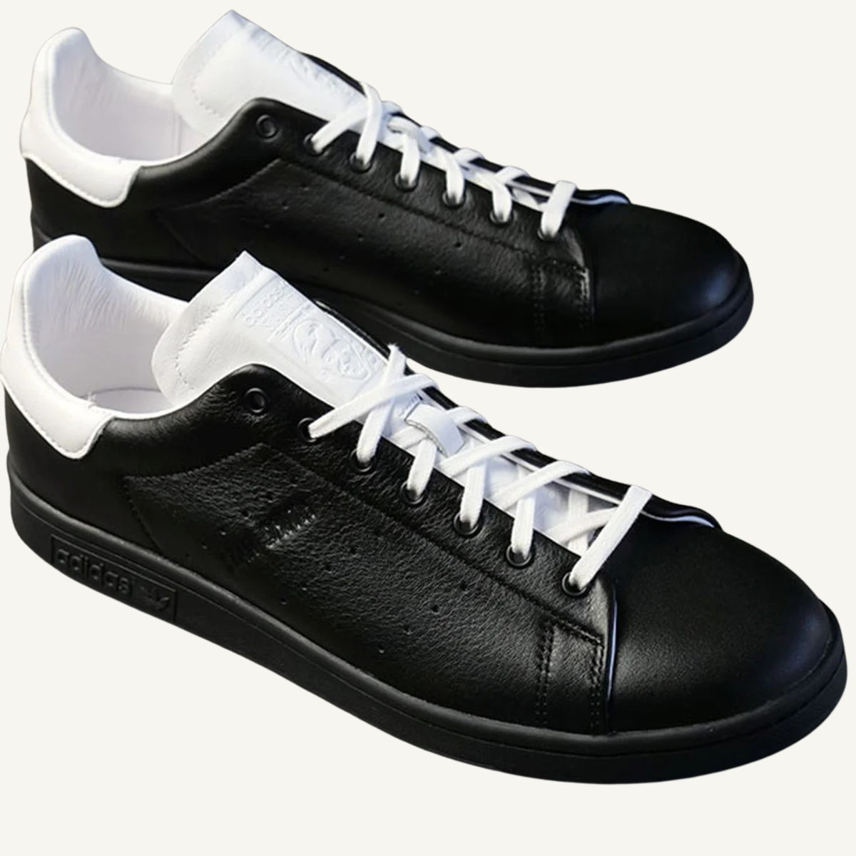 Adidas Originals Men's Black/White Stan Smith Lux Sneakers, JH9719 (No Box)