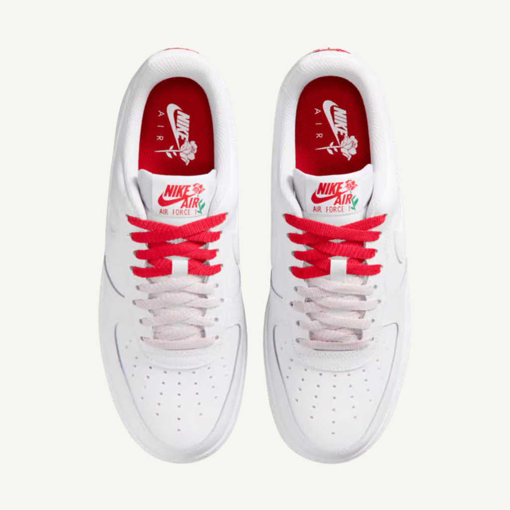 Nike Women's White Air Force 1 'Roses' Sneakers, IF0498 100