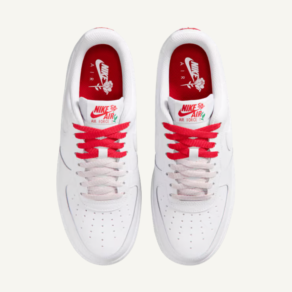 Nike Women's White Air Force 1 'Roses' Sneakers, IF0498 100
