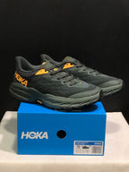 HOKA Speedgoat 5 Trail Running Shoes, Black and Olive