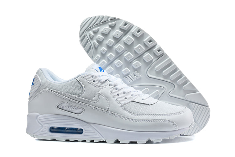 Nike Air Max 90 Sneakers in White and Blue