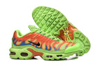 Nike Air Max Plus Sneakers in Volt Green and Orange