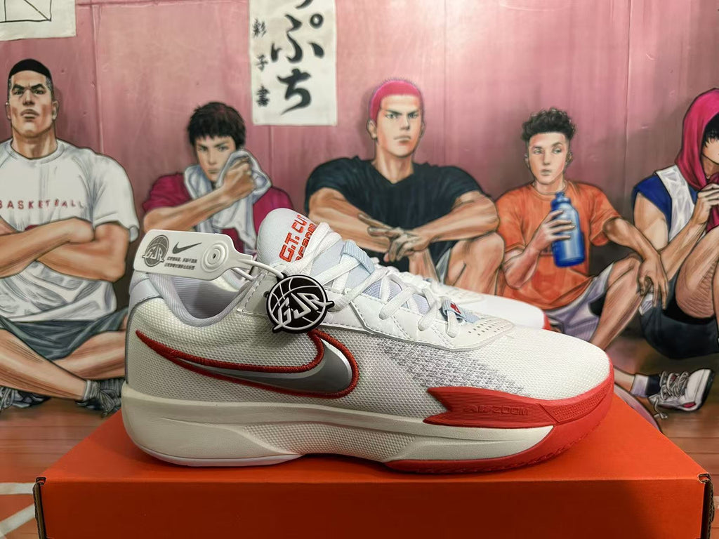 Nike GT Cut 3 Basketball Shoes White Red Silver