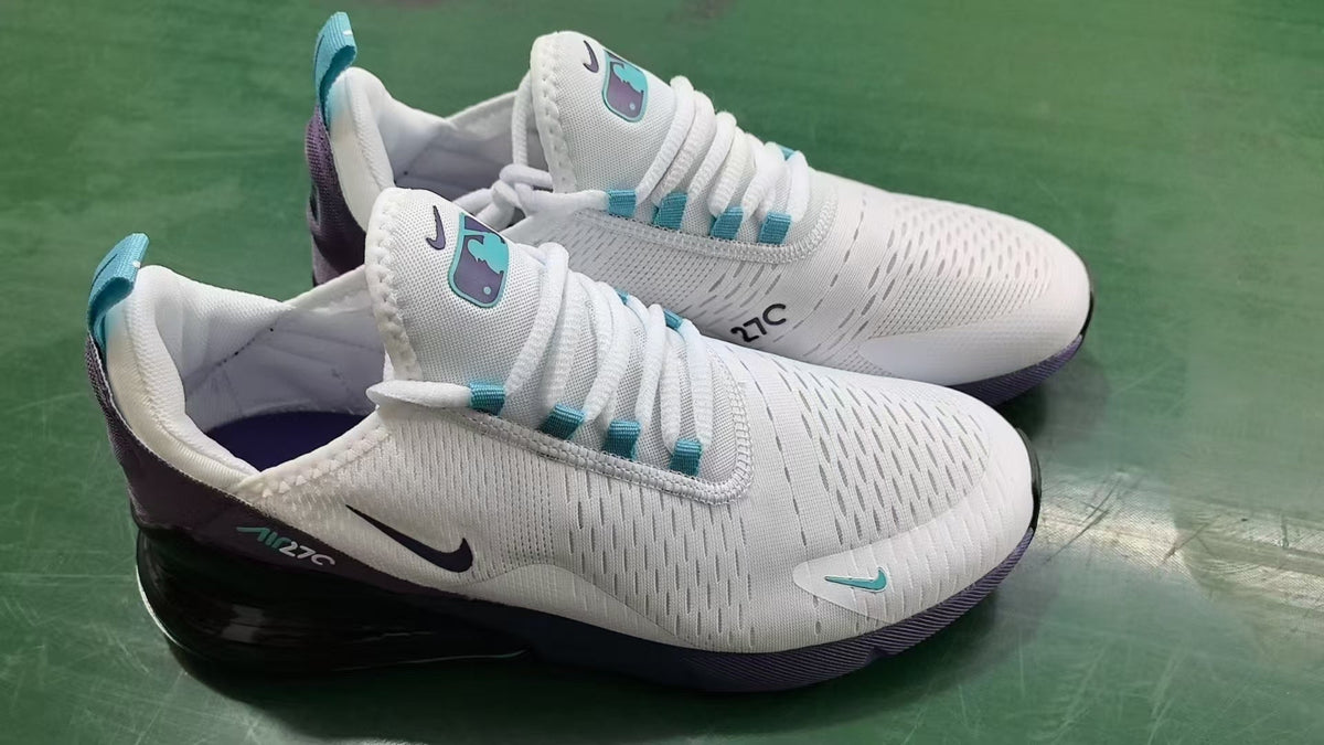 Nike Air 270 Sneakers in White, Purple and Aqua