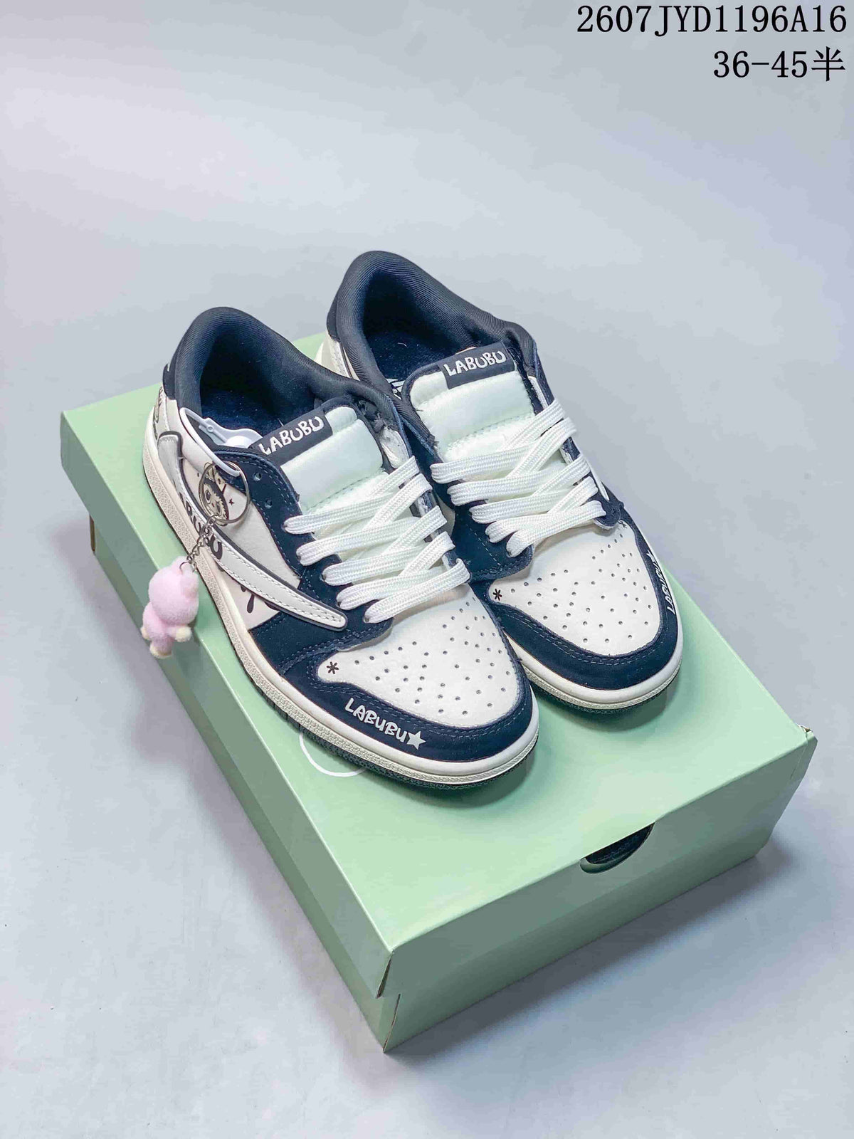 Jordan Air Jordan Low Labubu Graphic Sneakers in Black and White
