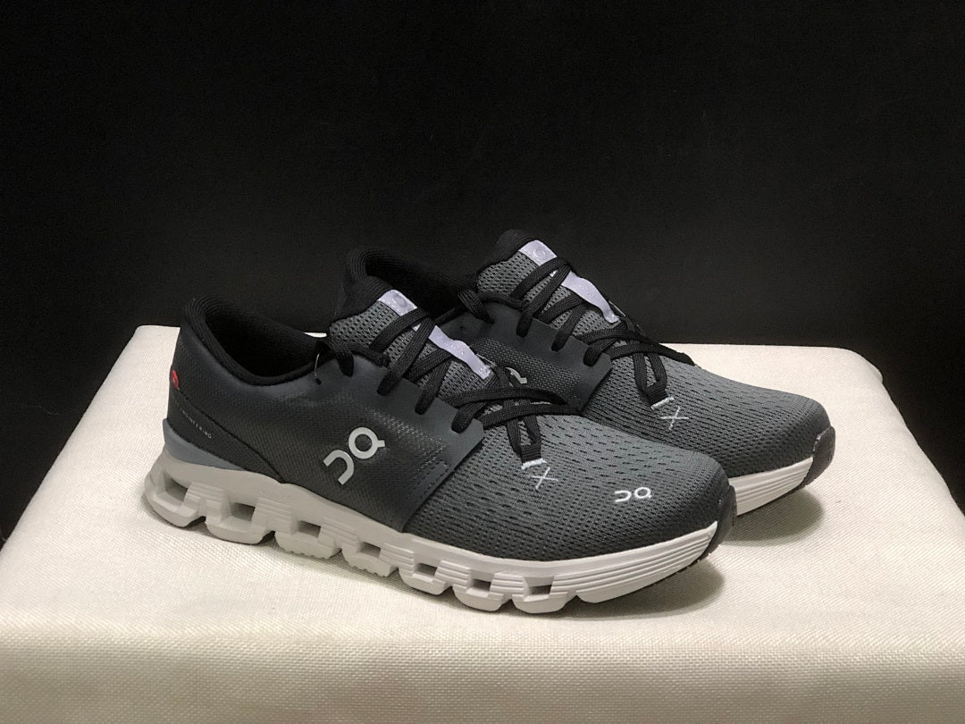 On Cloud X 4 Sneakers in Black and Dark Grey