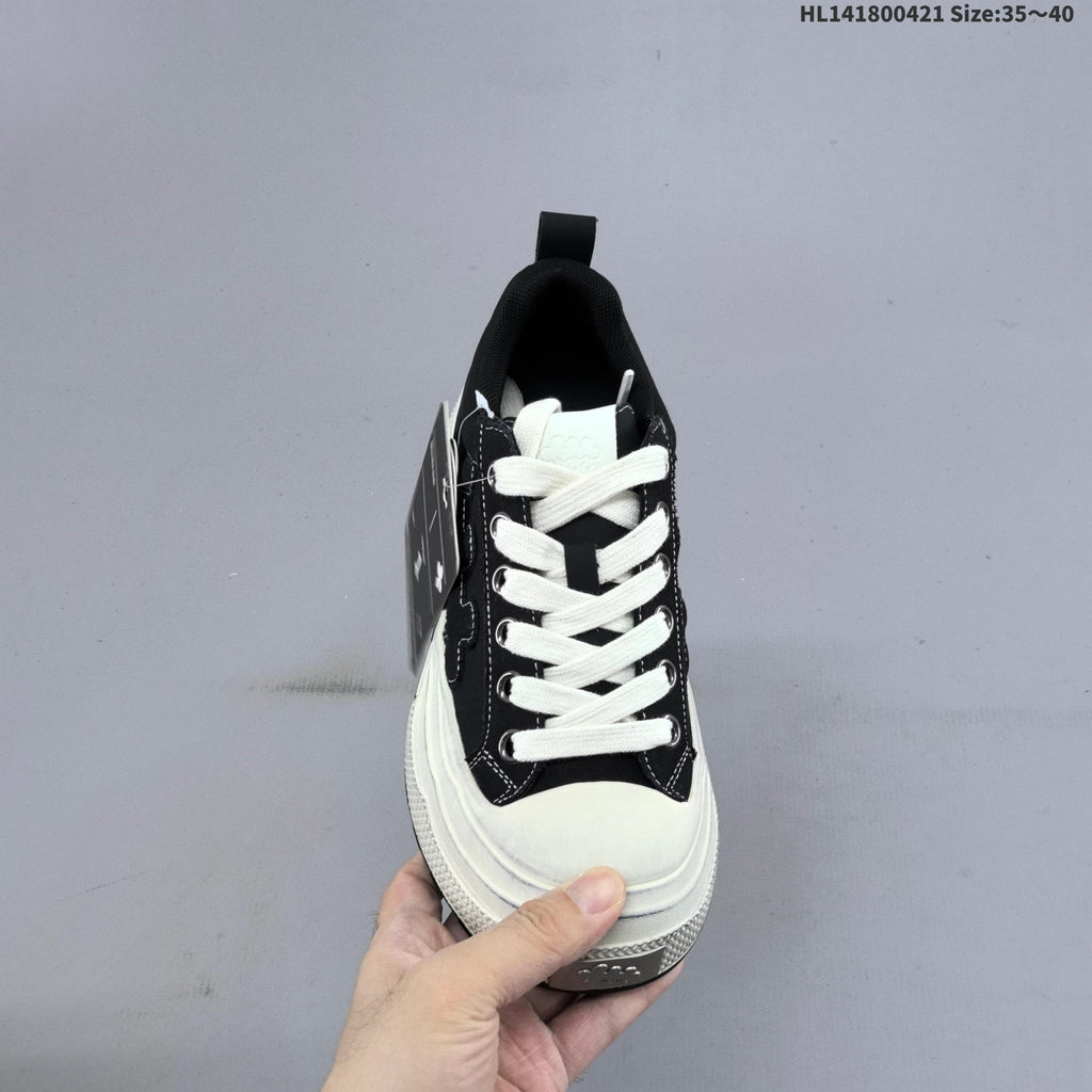 SHOOT BRAND Black and White Platform Sneakers HL141800421