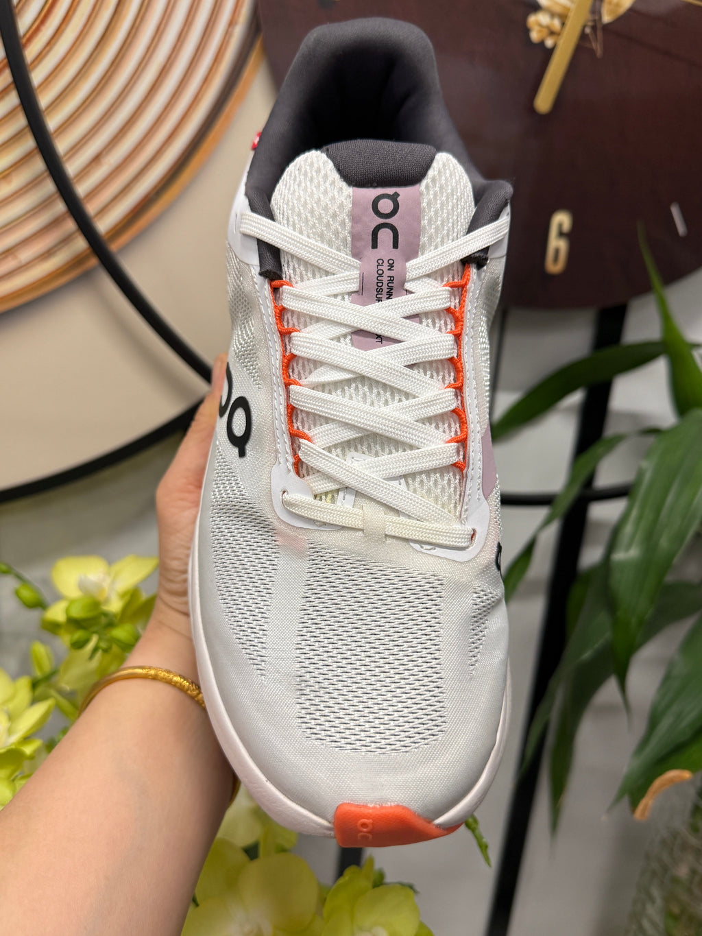 On Cloudsurfer Running Shoes White Orange