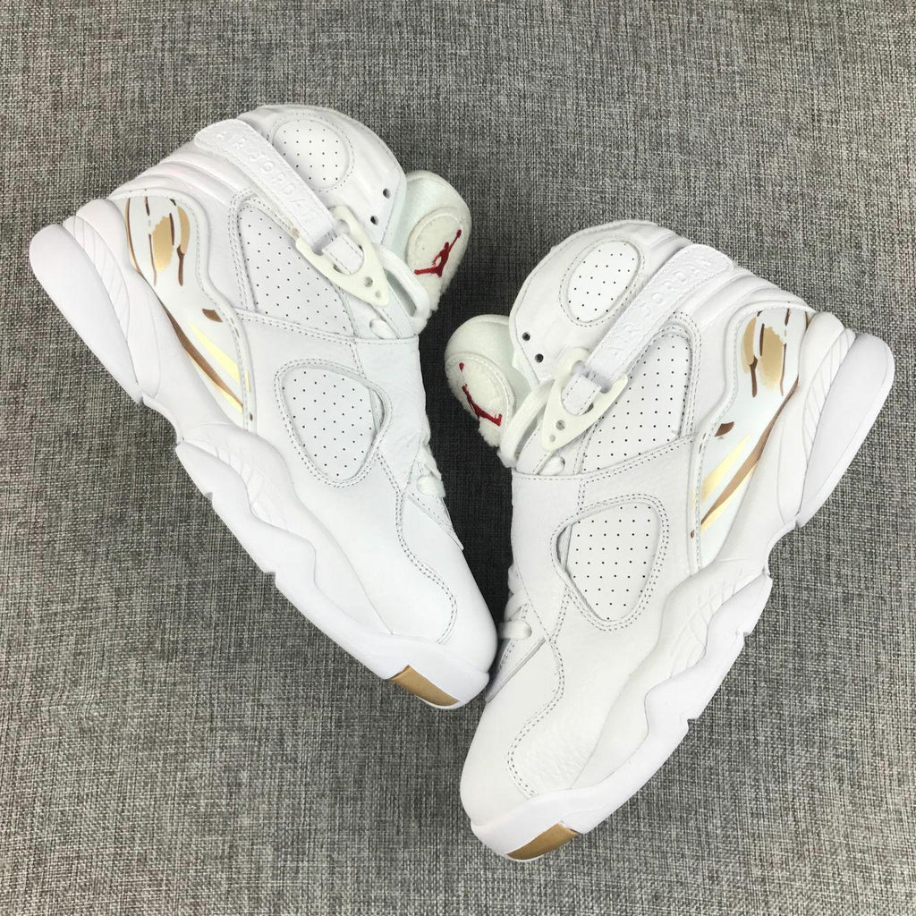 Air Jordan 8 Retro OVO White Metallic Gold Sneakers