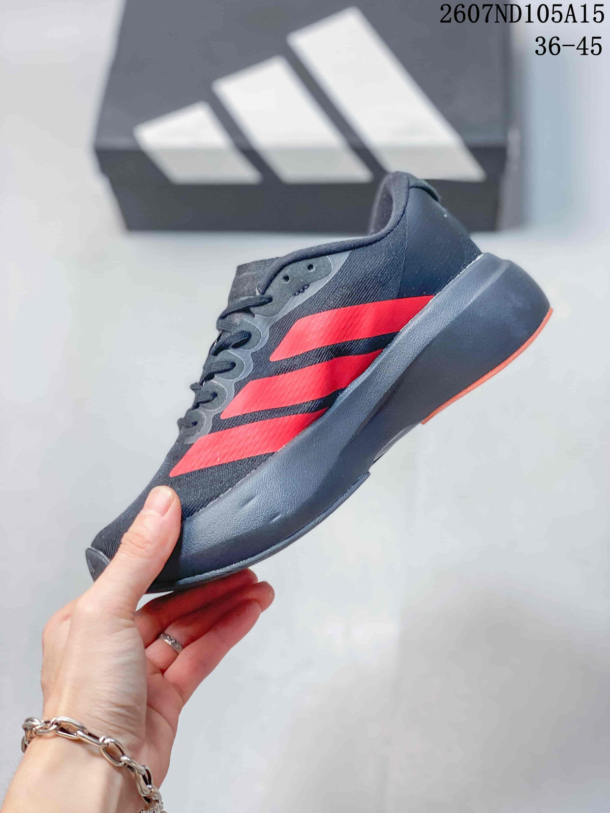 Adidas Adizero Evo SL Black Red Running Sneakers 2607ND105A15