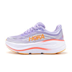 HOKA Bondi 9 Running Shoes in Lavender and Orange