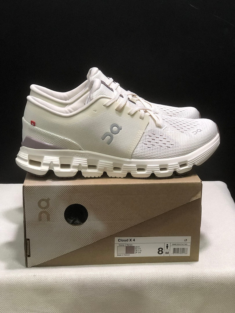 On Cloud X 4 Ivory Running Sneakers