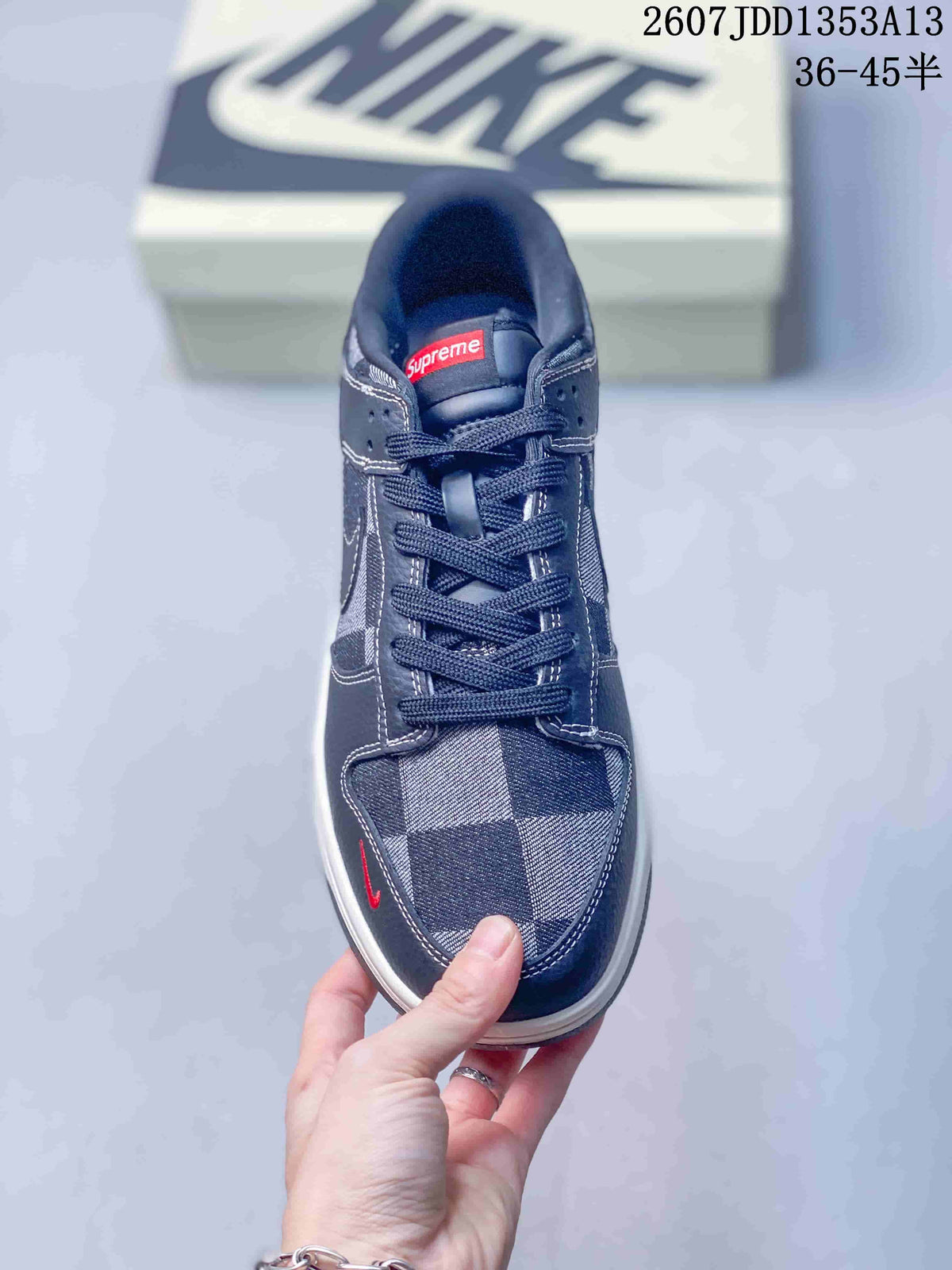 Nike SB Dunk Low Navy Plaid Sneakers DD1353A13
