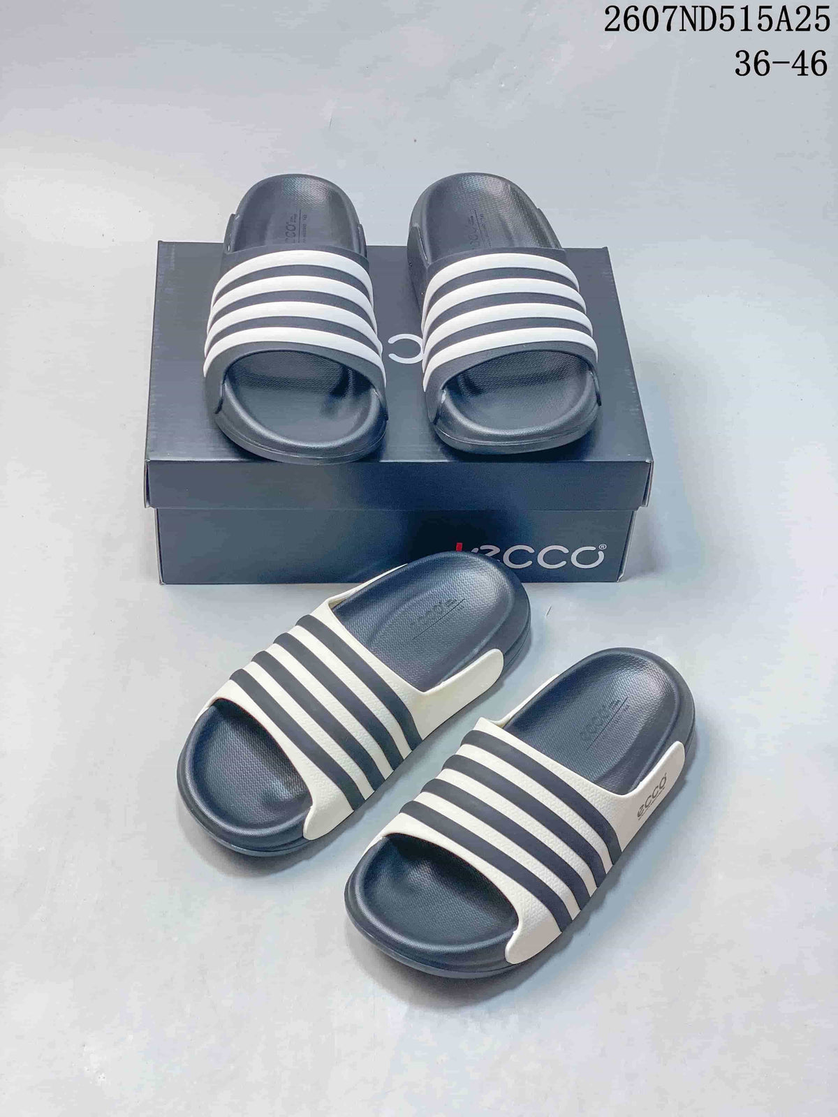ECCO Men’s Slide Sandals Navy and White 2607ND515A25