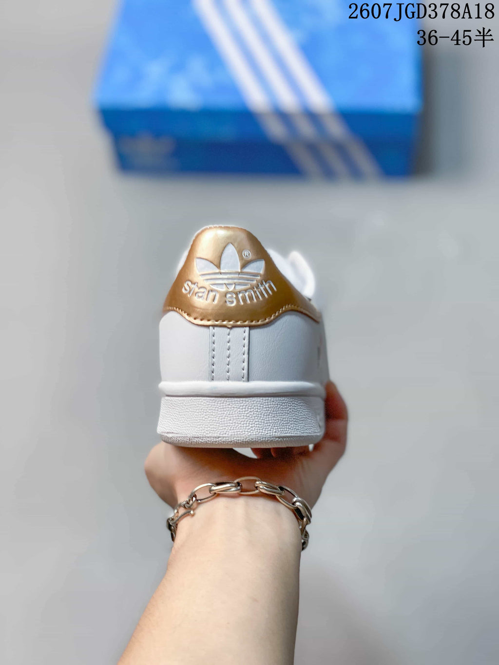 Adidas Stan Smith White Gold Sneakers 711280WYQ
