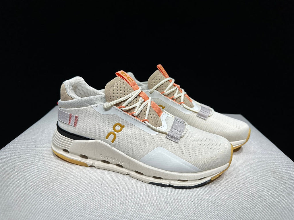 On Cloudnova 2 Sneakers in Ivory and Orange