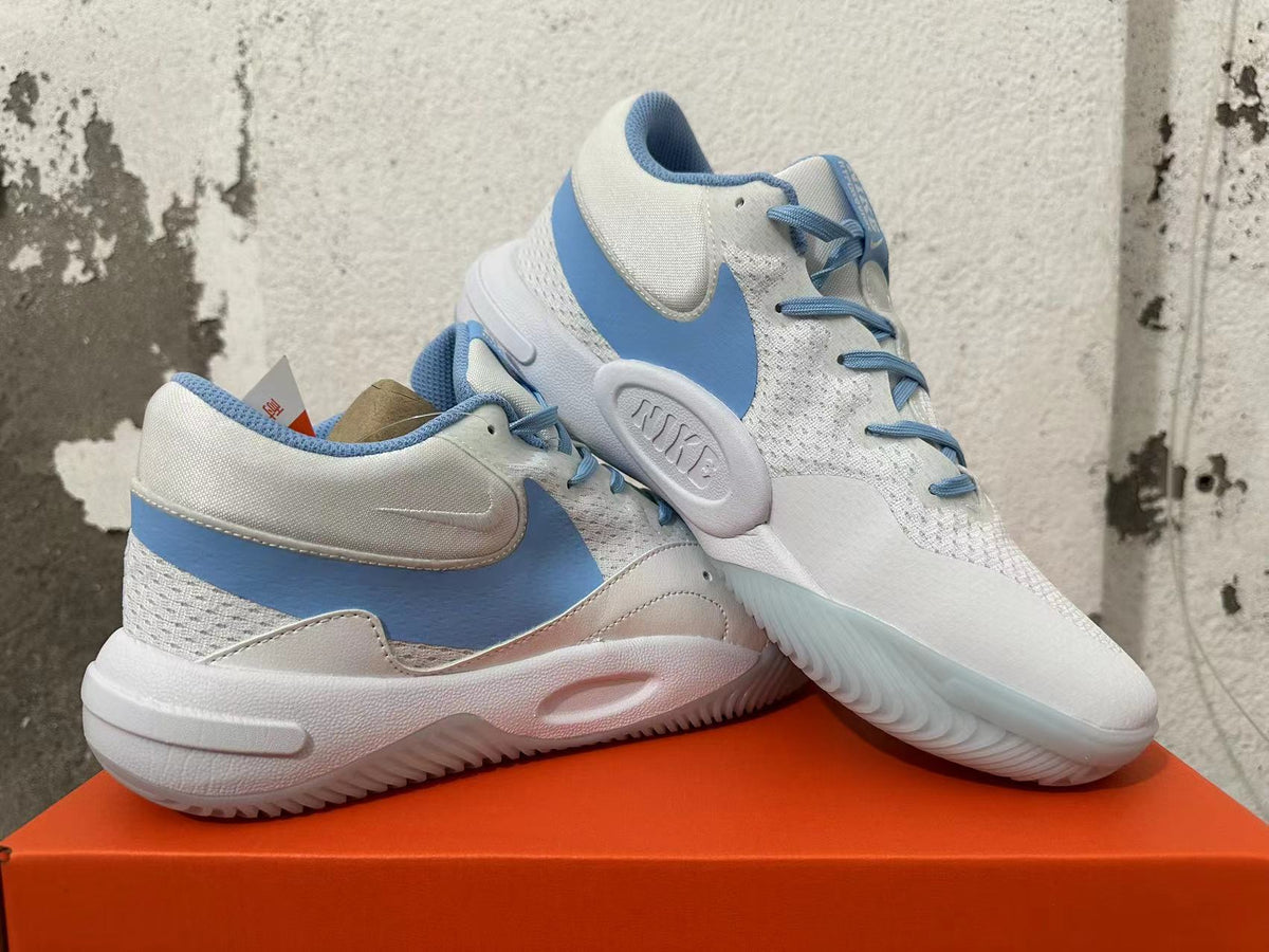 Nike White and Blue Basketball Shoes