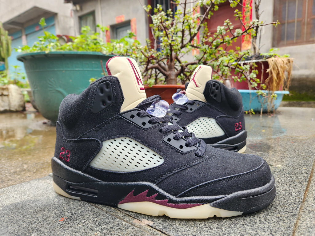 Jordan 5 High Black and Red Men's Sneakers