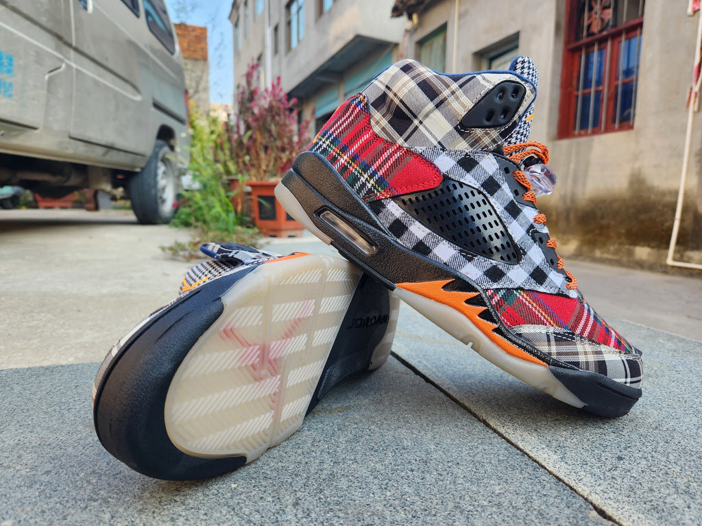 Air Jordan 5 Plaid High-Top Sneakers