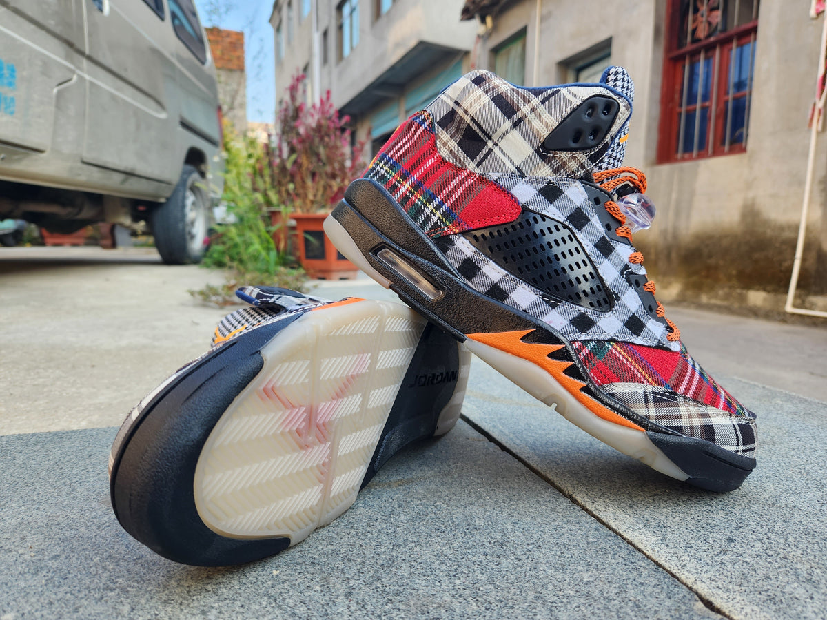 Air Jordan 5 Plaid High-Top Sneakers