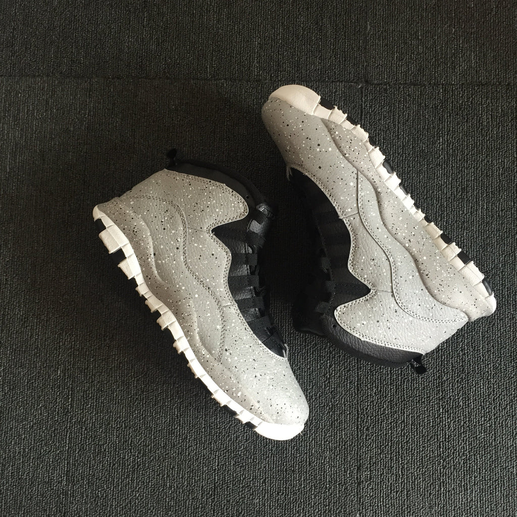 Jordan 10 High Sneakers in Grey and Black Speckle