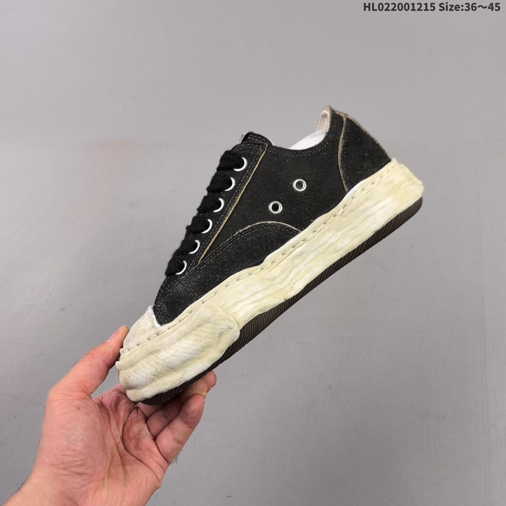 Maison Mihara Yasuhiro Original Sole Canvas Low Sneakers, Black