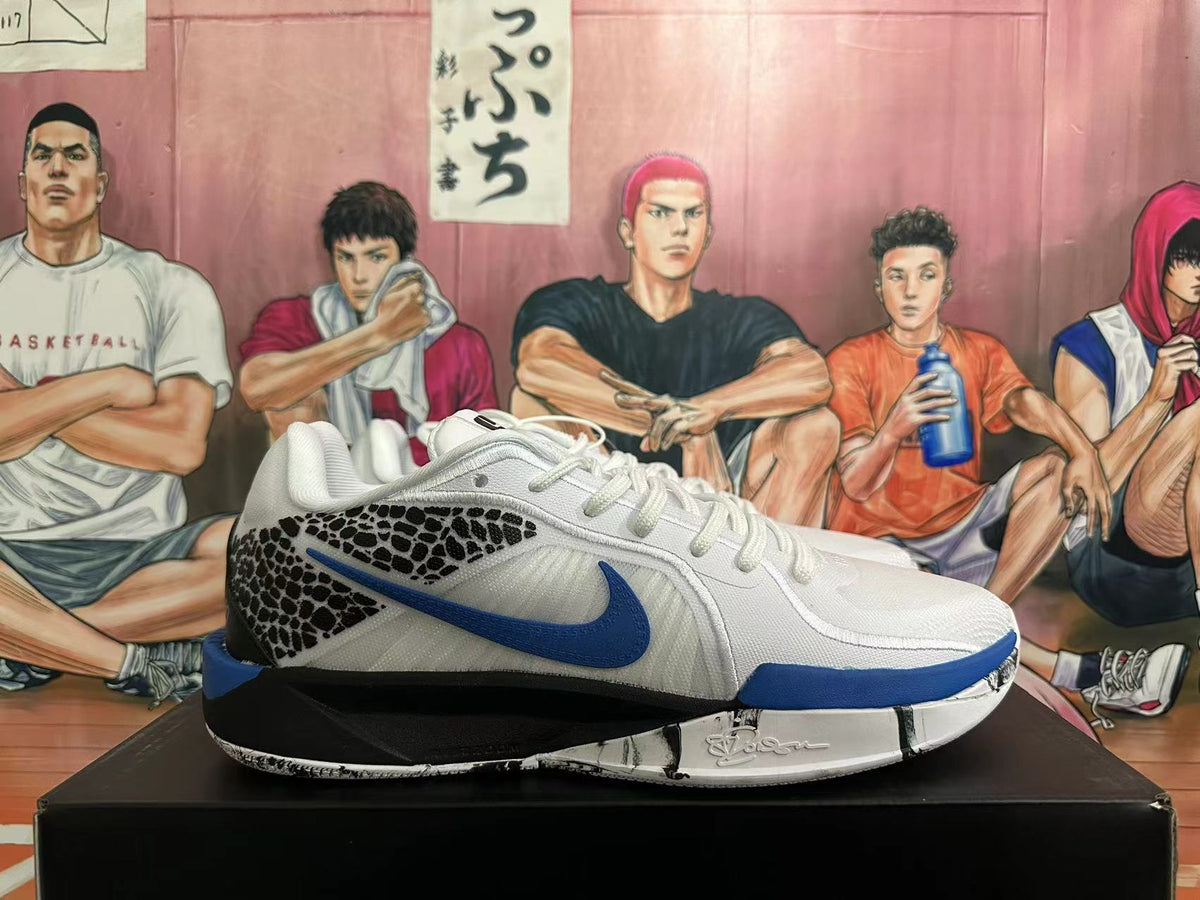 Nike Basketball Shoes White Blue Black Leopard Print