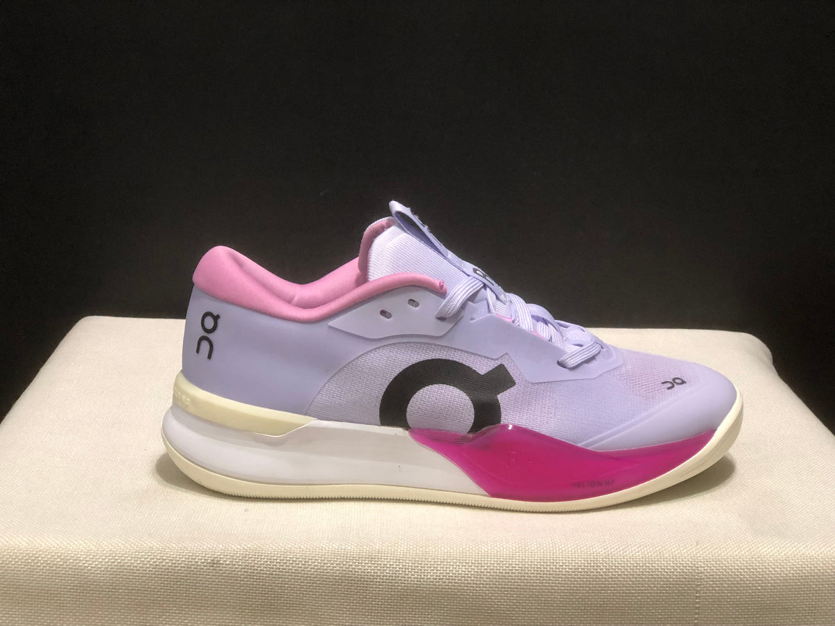 On THE ROGER Pro 3 Clay Tennis Shoes, Lilac and Pink