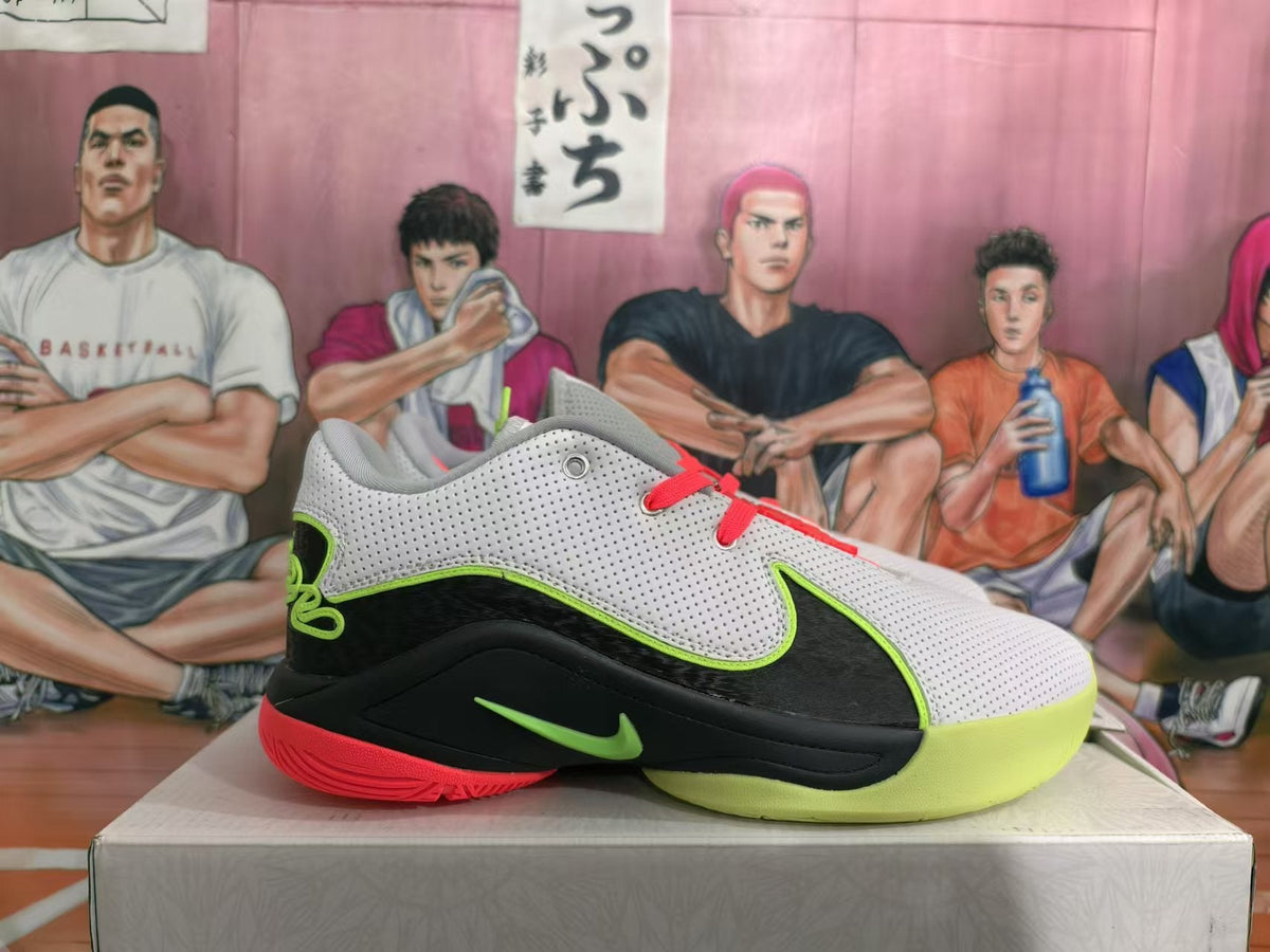 Nike Basketball Shoes White Black Volt Green