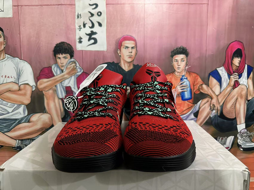 Nike Red and Black Low-Top Basketball Shoes
