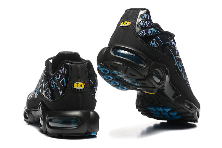 Nike Air Max Plus Black and Blue Graphic Sneakers