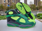 Jordan 8 High-Top Sneakers in Green, White and Grey