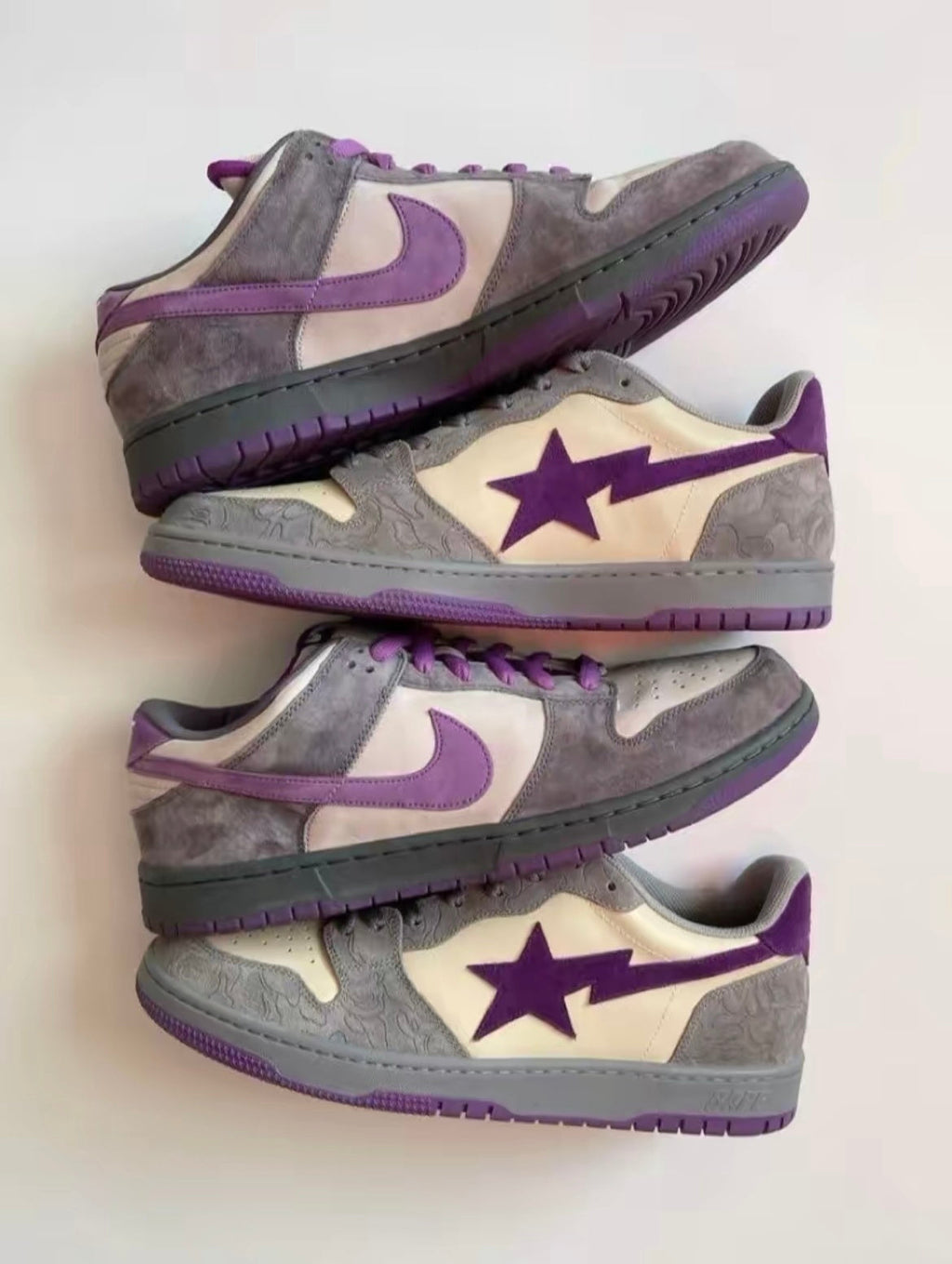 BAPE SK8 Sta Sneakers White Purple