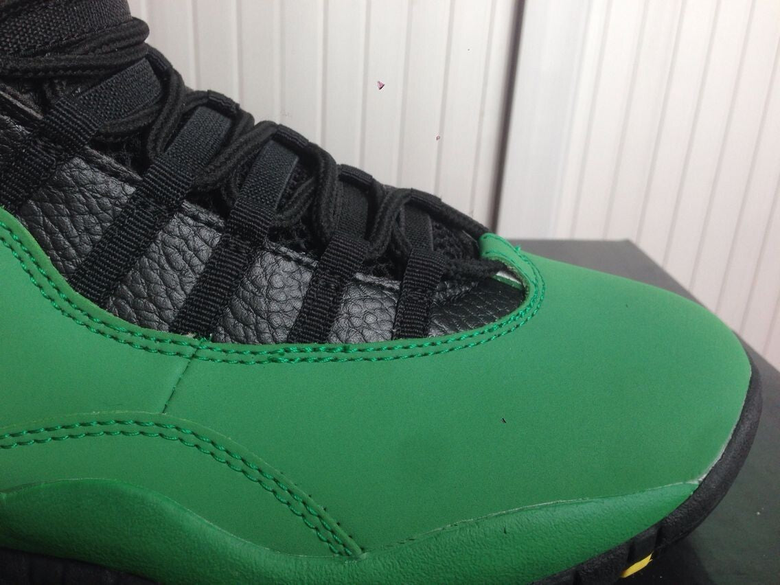 Air Jordan 10 High-Top Sneakers in White and Black