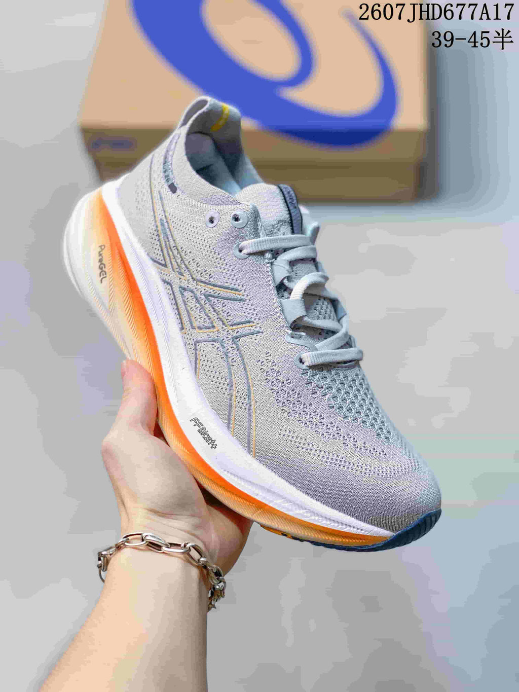 ASICS GEL-NIMBUS 26 Running Sneakers Gray Orange 2607JHD677A17