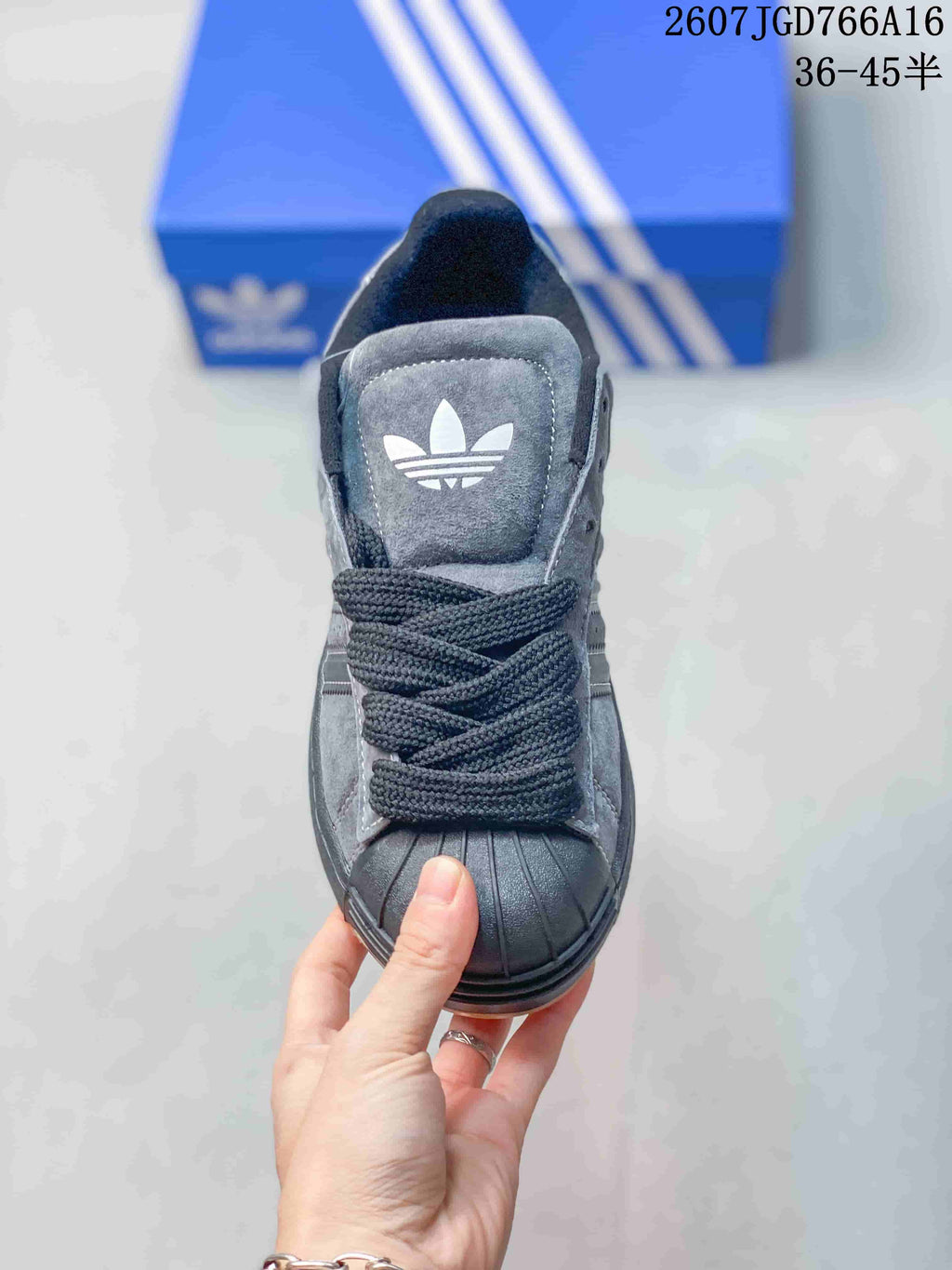 Adidas Superstar Sneakers Grey Black 2607JGD766A16