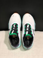 On Cloudmonster Running Shoes in White and Aqua