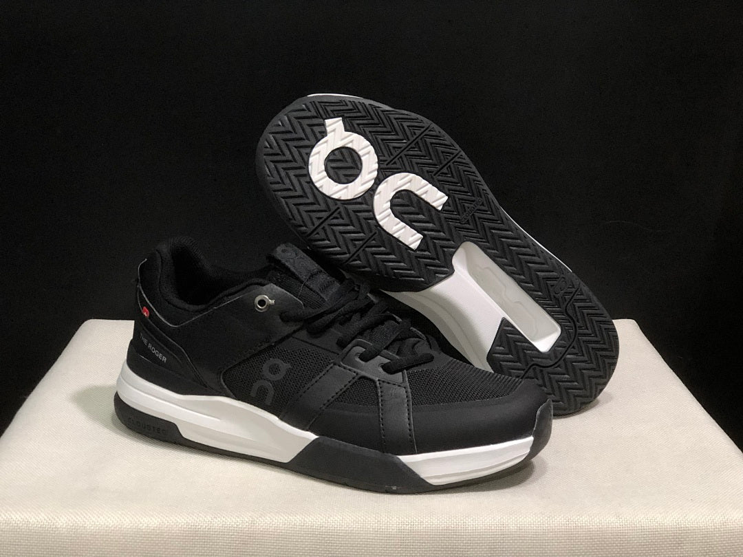 On The Roger Clubhouse Pro Black and White Sneakers