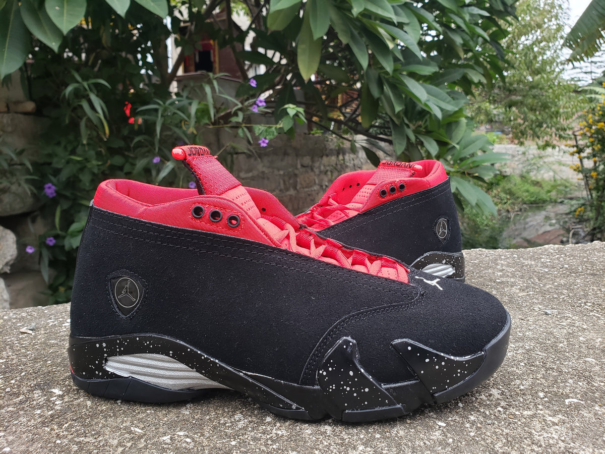 Jordan Air Jordan 14 Black and Red Mid-Top Sneakers