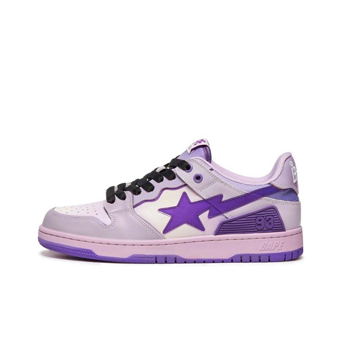 BAPE SK8 Sta Sneakers in White and Purple
